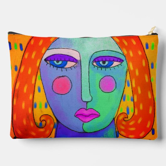 オリジナル抽象芸術デジ絵画タル アクセサリーポーチ (裏面)