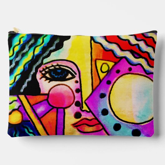 オリジナル抽象芸術デジ絵画タル アクセサリーポーチ (正面)
