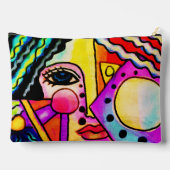 オリジナル抽象芸術デジ絵画タル アクセサリーポーチ (裏面)