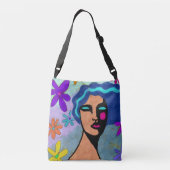 オリジナル抽象芸術デジ絵画タル クロスボディバッグ (裏面)