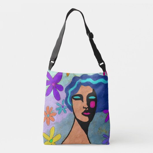 オリジナル抽象芸術デジ絵画タル クロスボディバッグ (裏面)