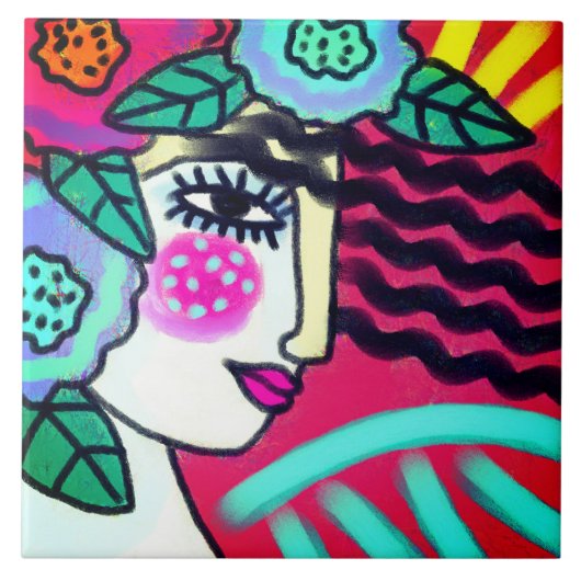 オリジナル抽象芸術デジ絵画タル タイル (正面)