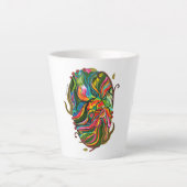 オリジナル抽象芸術ポータルパターン カフェラテマグ (正面)