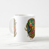 オリジナル抽象芸術ポータルパターン コーヒーマグカップ (正面左)
