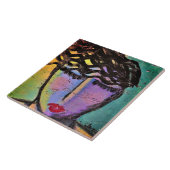 オリジナル抽象芸術ポートレートのOSBボード上の女性 タイル (側面)