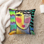 オリジナル抽象芸術ポートレート クッション (ブランケット)