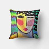 オリジナル抽象芸術ポートレート クッション (裏面)