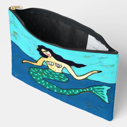 オリジナル抽象芸術マーメイド絵画ズ アクセサリーポーチ (見開き)