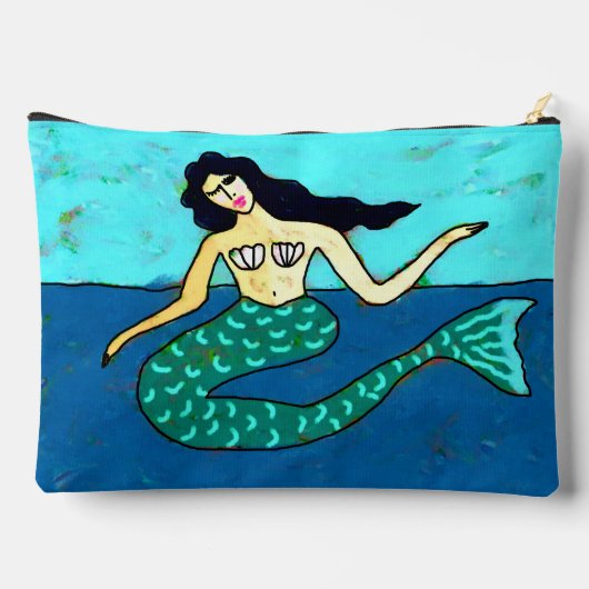 オリジナル抽象芸術マーメイド絵画ズ アクセサリーポーチ (裏面)