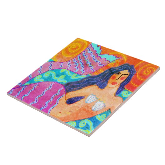 オリジナル抽象芸術マーメイド絵画ズ タイル (側面)