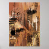 オリジナル抽象芸術絵画アートプリントダークブラウン ポスター (正面)