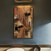 オリジナル抽象芸術絵画アートプリントダークブラウン ポスター