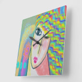 オリジナル抽象芸術絵画ズスクエアウォールクロック スクエア壁時計 (傾斜)