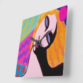 オリジナル抽象芸術絵画ズスクエアウォールクロック スクエア壁時計 (傾斜)