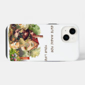 オリジナル携帯ケース | かわいい小さな魔女と狐 iPhoneケース (裏面横)