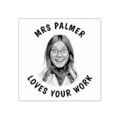 オリジナル教師顔写真承認済み ラバースタンプ (インプリント)