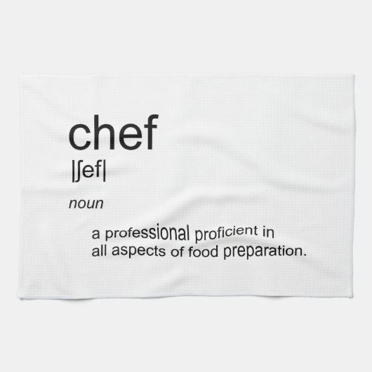 オリジナル文字デザインCHEF定義辞書 キッチンタオル (横)