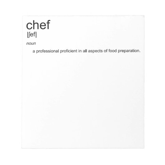 オリジナル文字デザインCHEF定義辞書 ノートパッド (正面)