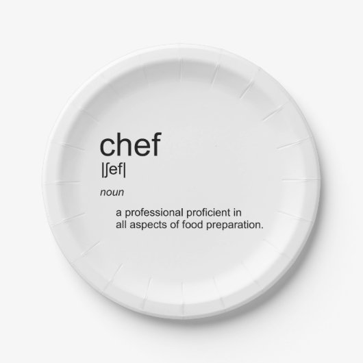 オリジナル文字デザインCHEF定義辞書 ペーパープレート (正面)