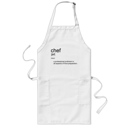 オリジナル文字デザインCHEF定義辞書 ロングエプロン (正面)