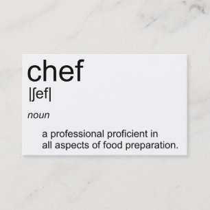 オリジナル文字デザインCHEF定義辞書 名刺