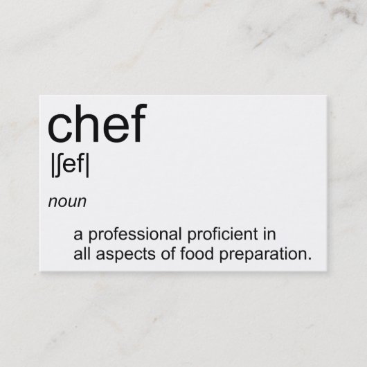 オリジナル文字デザインCHEF定義辞書 名刺 (正面)