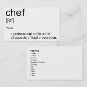 オリジナル文字デザインCHEF定義辞書 名刺 (正面/裏面)