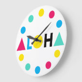 オリジナル文字ALOHAカラーレタークラシックRound S ラージ壁時計 (傾斜)