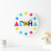 オリジナル文字ALOHAカラーレタークラシックRound S ラージ壁時計 (ホーム)