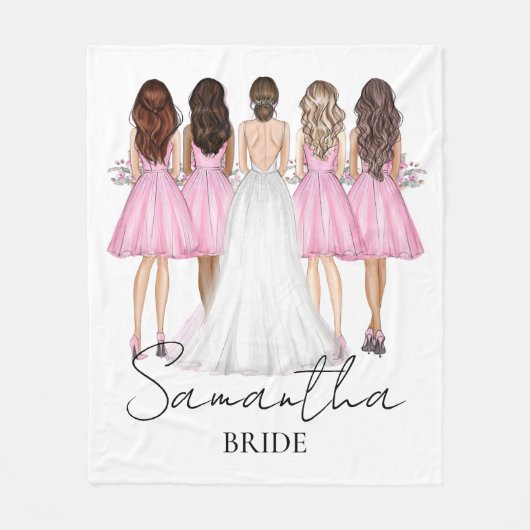 オリジナル新婦カスタムネームギフト フリースブランケット (正面)