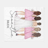 オリジナル新婦カスタムネームギフト フリースブランケット (正面(横))