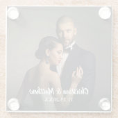 オリジナル新婦新郎の写真 ガラスコースター (裏面)