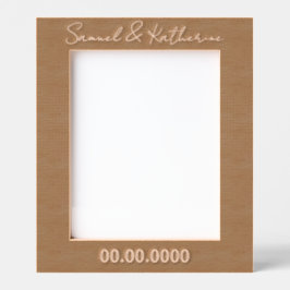 オリジナル日付＆名前 ラスティックウッド レーザー彫刻フレーム