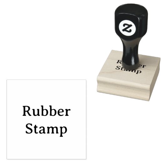 オリジナル木製ハンドル 2" x 2" 木製アート ラバースタンプ (押印)