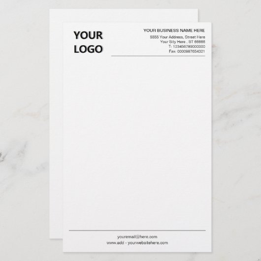 オリジナル業務名ロゴ情報住所ステーショナリー 便箋 (正面/裏面)