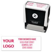 オリジナル業務用ロゴ住所スタンプ例 セルフインキングスタンプ (インサイチュ)