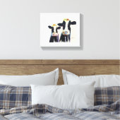 オリジナル水の白黒牛 キャンバスプリント (インサイチュ (寝室))