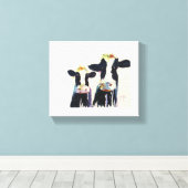 オリジナル水の白黒牛 キャンバスプリント (インサイチュ (ウッドフロア))