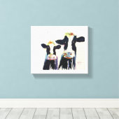 オリジナル水の白黒牛 キャンバスプリント (インサイチュ (ウッドフロア))