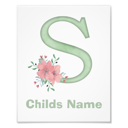 オリジナル水彩アルファベットS フォトプリント (正面)