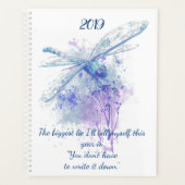 オリジナル水彩トンボおもしろい引用文2019 プランナー手帳 (正面)