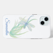 オリジナル水彩トンボ青と緑 Case-Mate iPhoneケース (裏面 (横))