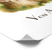 オリジナル水彩ベビーフォックスのナーセリー壁アート ポスター (角)