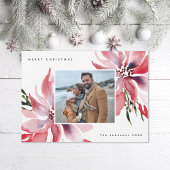 オリジナル水彩ポインセティアス写真 シーズンカード