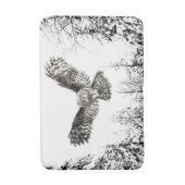 オリジナル水彩打球又は狩りフクロウ鳥 バスマット (正面縦)