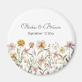 オリジナル水彩画 ワイルドフラワーの花畑 フラワーマグネット マグネット (正面)