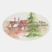 オリジナル水彩画 楕円形シール (正面)