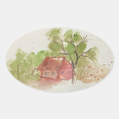 オリジナル水彩画 楕円形シール (正面)