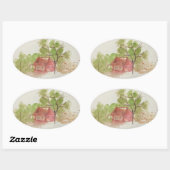 オリジナル水彩画 楕円形シール (シート)