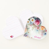 オリジナル水彩花模様テンプレート カラフルな名前 ノートブック (内部)